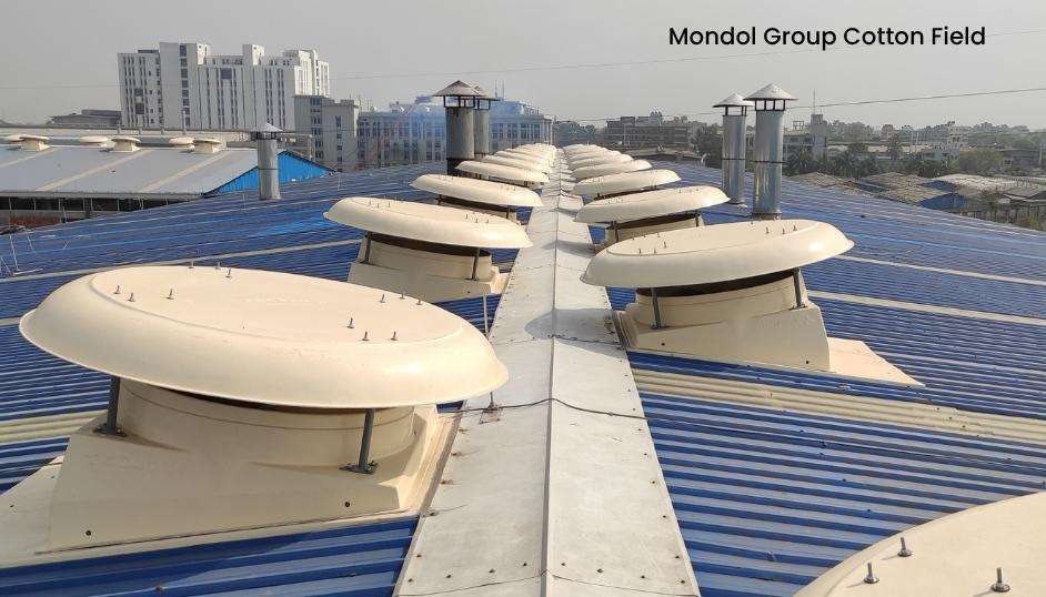 Roof mounted fan installed in Mondol Group Cotton Field